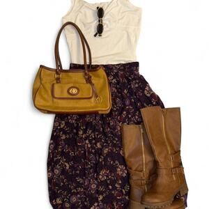 vintage vtg 90s floral fairycore festival western midi skirt